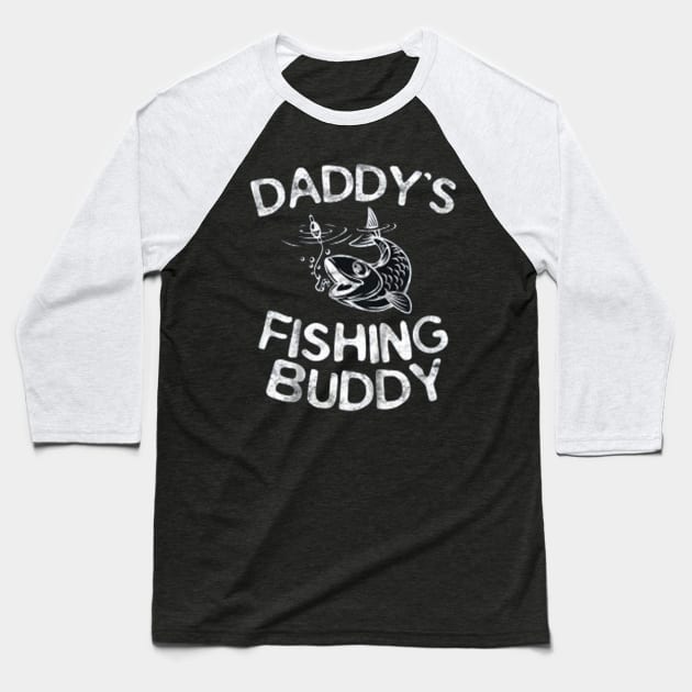 Kids Daddy's Fishing Buddy T-Shirt Young Fisherman Gift Shirt Baseball T-Shirt by fuki